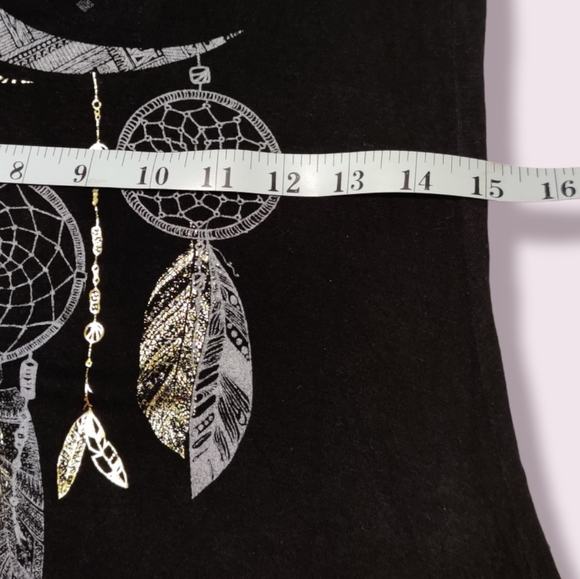 Buttery Soft Black and Gold Moon Dream Catcher Design Shirt - Picture 5 of 10